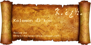 Kelemen Ákos névjegykártya
